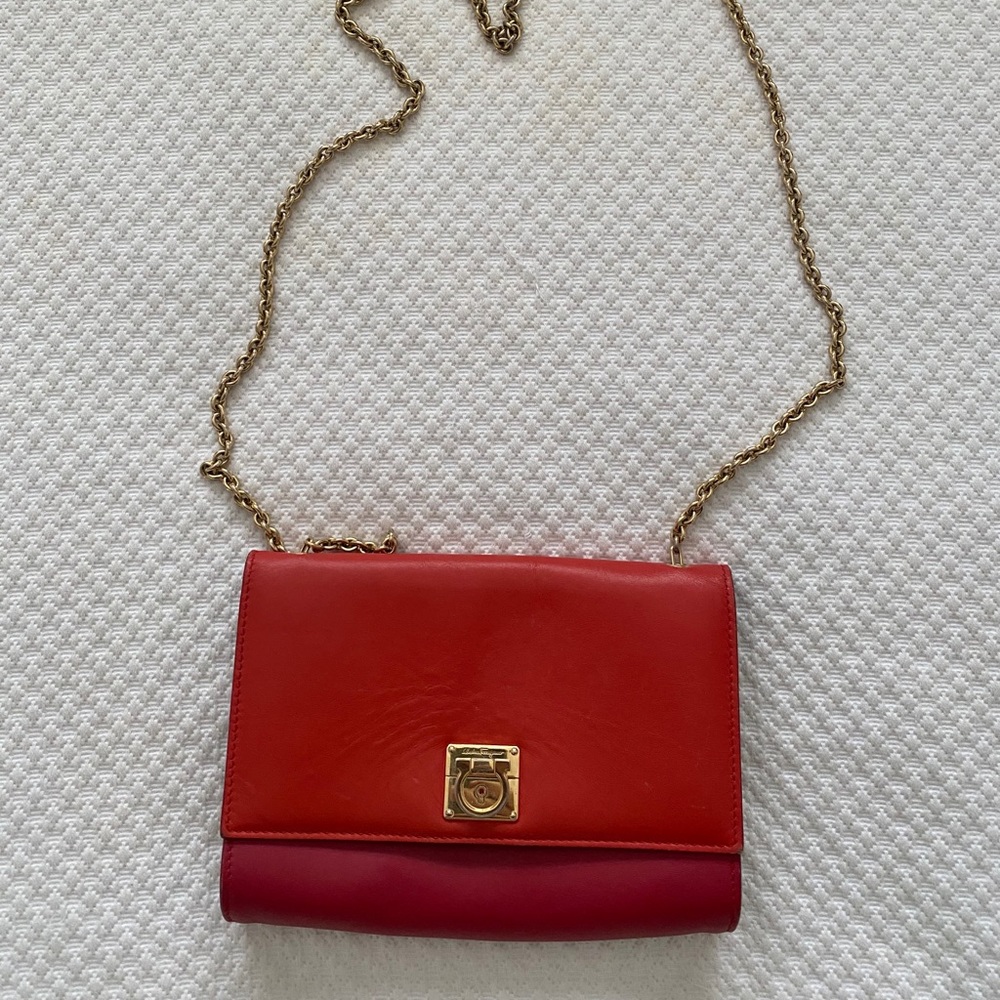 Salvatore Ferragamo Dual Color Gancini Pochette